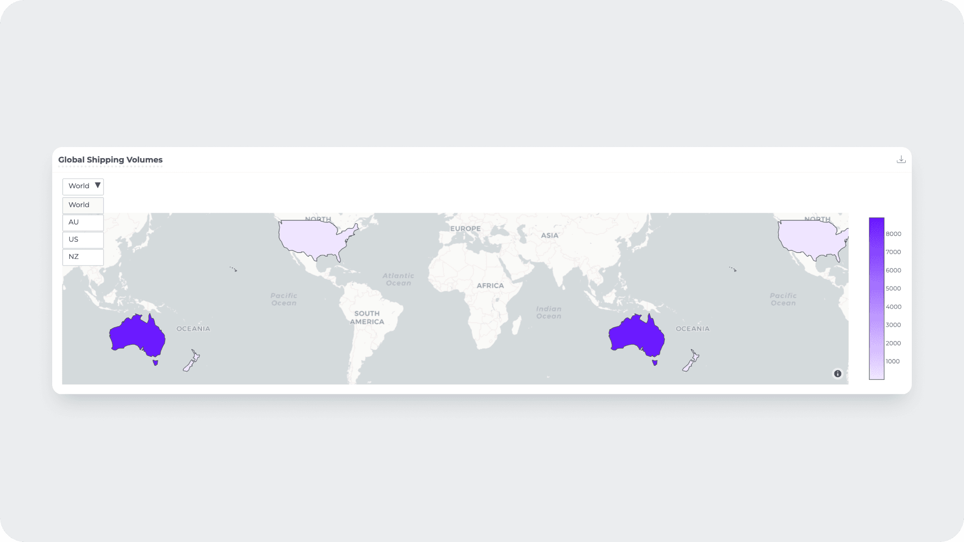 Global shipping volume